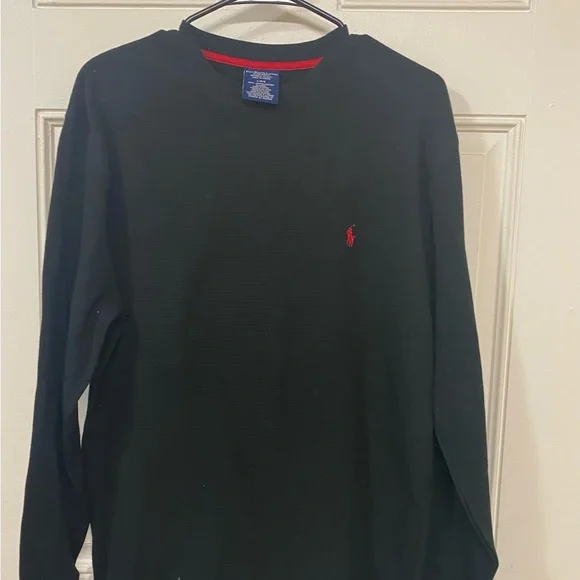 NWOT Polo Ralph Lauren Men's Black with Red Horse Long Sleeve Shirt Size: Large - Picture 1 of 12